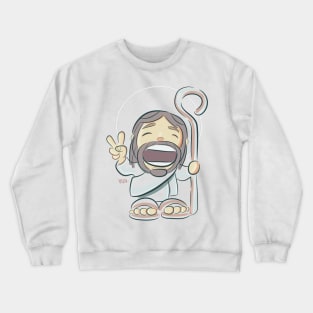 Jesus Christ Good Shepherd cartoon Crewneck Sweatshirt